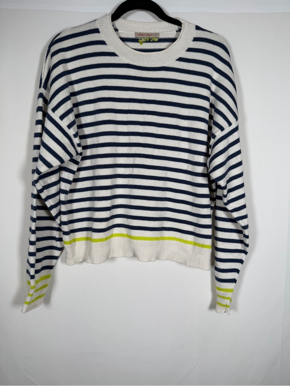 Marine Layer Suki Roll Neck Navy Stripes Coastal, Fisherman, Preppy, Nautical